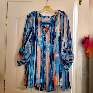 Avenue NWT Plus size 30/32 Semi Sheer with under shirt  Top Tunic Blouse